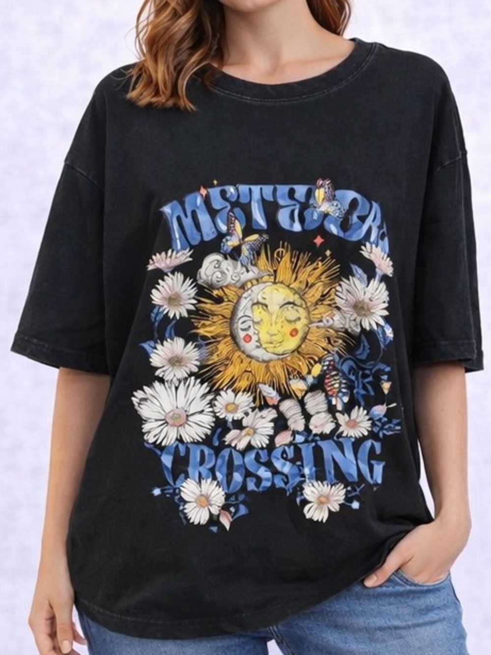 Women’s Plus Size Sun and Moon Graphic Shirt - Size 4X
